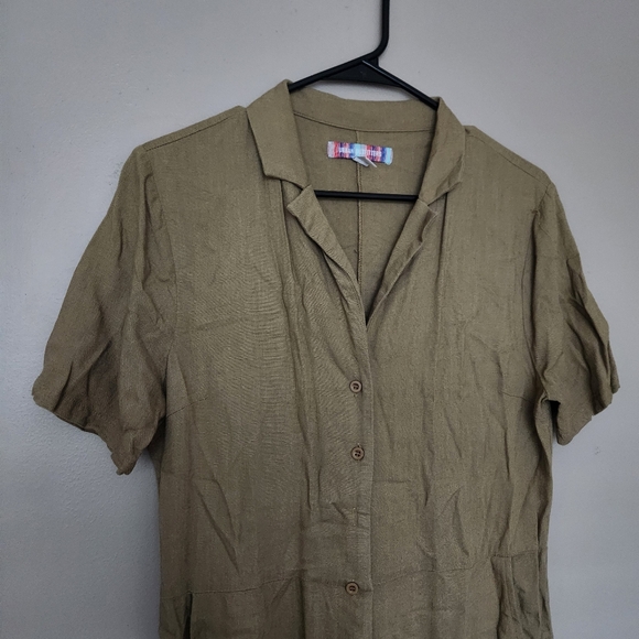 UO Simone Linen Collared Jumpsuit - Picture 8 of 8